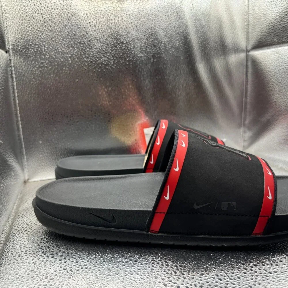 Size 10 Nike Offcourt MLB Angels Mens Black Anthracite Slides‎ DH6979-001